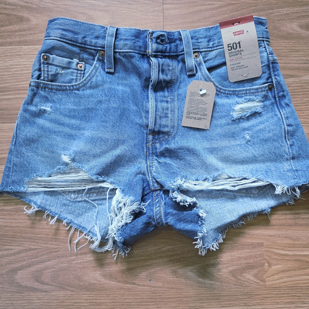 Levi's Women's Distressed Blue Jean Shorts